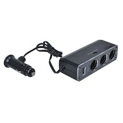 Roztrojka zapalovače DC 12-24V, s USB