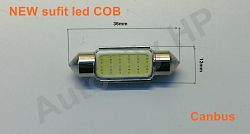 Led žárovka Canbus 12V led COB sufit 36mm bílá