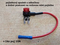 Pojistkový spodek s odbočkou mini