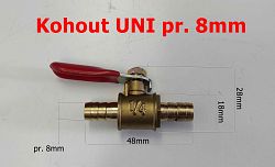 Kohout kulov mosazn UNI pr. 8mm, palivo, voda