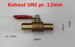 Kohout kulov mosazn UNI pr. 12mm, palivo, voda