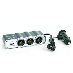 Roztrojka zapalovae DC 12-24V, s USB - kliknte pro vt nhled